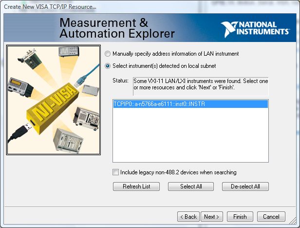 LXI Instrument list